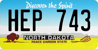 ND license plate HEP743