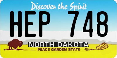 ND license plate HEP748