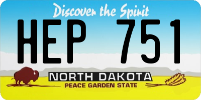 ND license plate HEP751