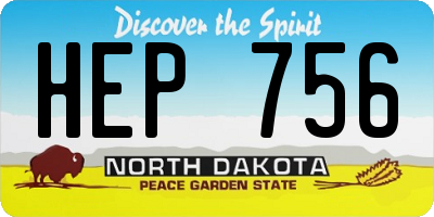 ND license plate HEP756