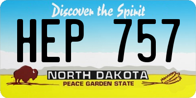 ND license plate HEP757