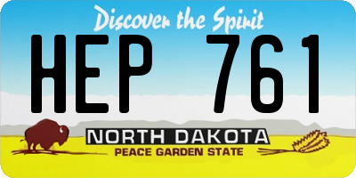ND license plate HEP761