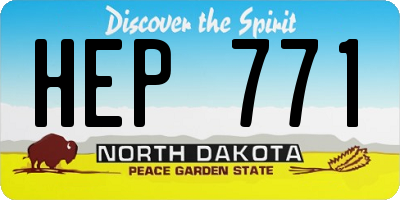 ND license plate HEP771