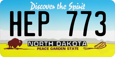 ND license plate HEP773