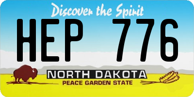 ND license plate HEP776