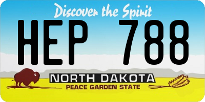 ND license plate HEP788