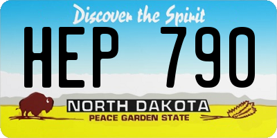ND license plate HEP790