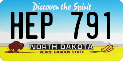 ND license plate HEP791