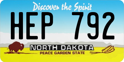 ND license plate HEP792