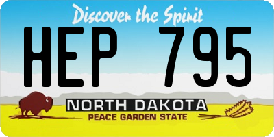 ND license plate HEP795