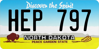 ND license plate HEP797