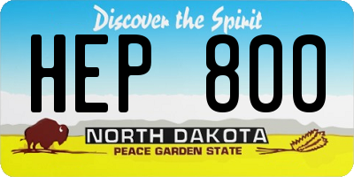 ND license plate HEP800
