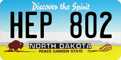 ND license plate HEP802