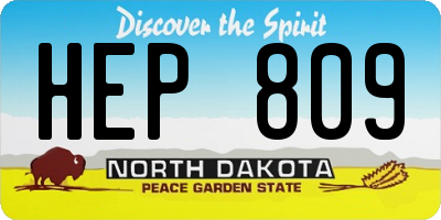 ND license plate HEP809