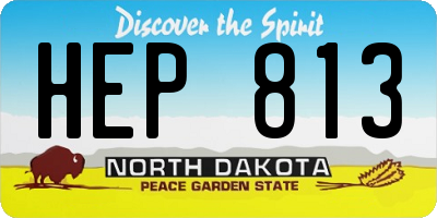 ND license plate HEP813