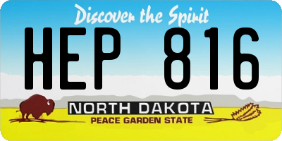ND license plate HEP816