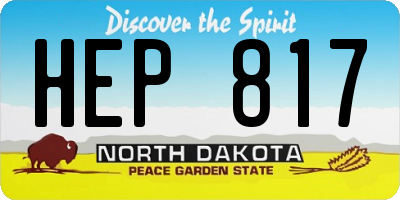 ND license plate HEP817