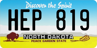 ND license plate HEP819