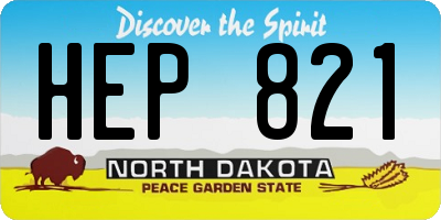 ND license plate HEP821