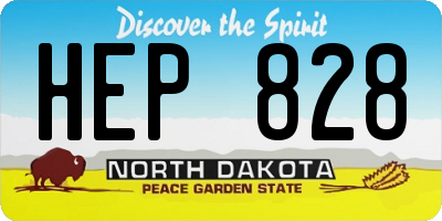 ND license plate HEP828