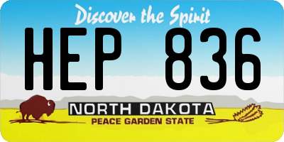 ND license plate HEP836