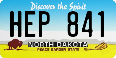 ND license plate HEP841