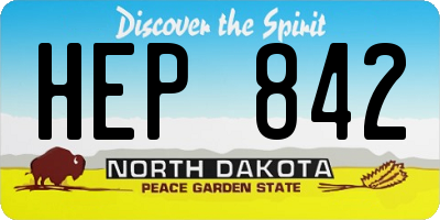 ND license plate HEP842