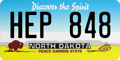 ND license plate HEP848