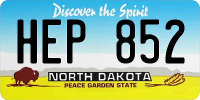 ND license plate HEP852