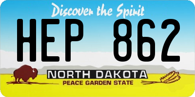 ND license plate HEP862