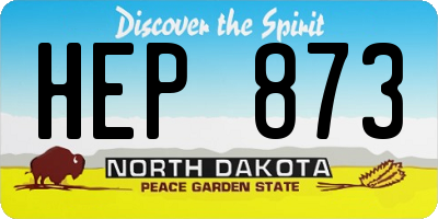 ND license plate HEP873