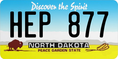 ND license plate HEP877