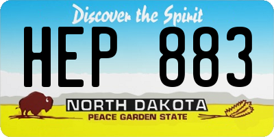 ND license plate HEP883