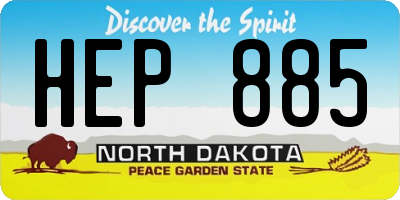 ND license plate HEP885