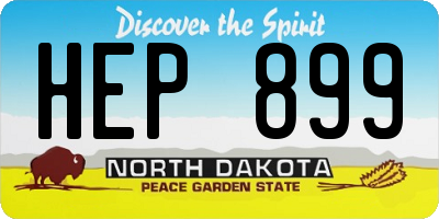 ND license plate HEP899