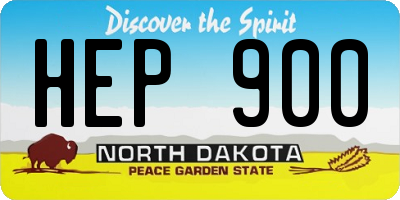 ND license plate HEP900