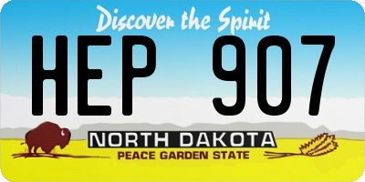 ND license plate HEP907