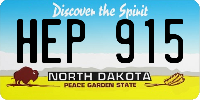 ND license plate HEP915