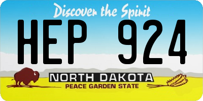 ND license plate HEP924