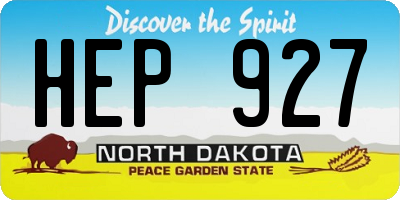 ND license plate HEP927