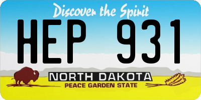 ND license plate HEP931
