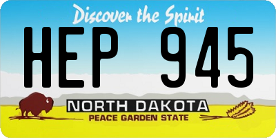 ND license plate HEP945