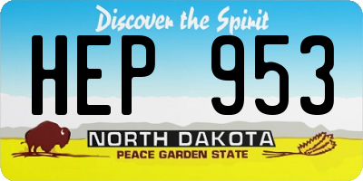 ND license plate HEP953
