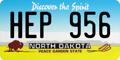 ND license plate HEP956