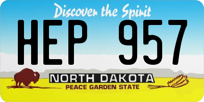 ND license plate HEP957