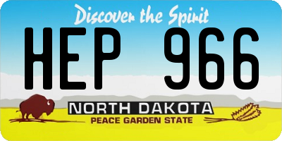 ND license plate HEP966