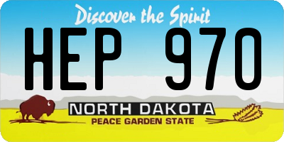 ND license plate HEP970
