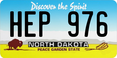 ND license plate HEP976