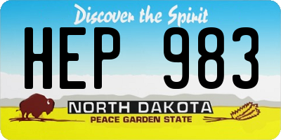 ND license plate HEP983
