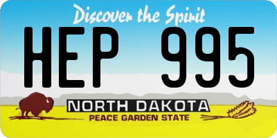 ND license plate HEP995